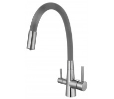Смеситель Coral для кухни с подключением к фильтру нержавеющая  серый CL 03 G ESKO 