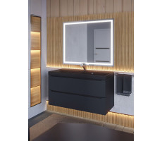Тумба с раковиной для ванной подвесная Uperwood Tanos-Classic Quartz 100х45х55 см, черная/уголь 3930421701 