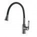 Смеситель для кухни с гибким изливом Raffine F303T-3, оружейная сталь