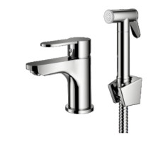 Смеситель для раковины с гигиеническим душем Prohanss P64.12, хром 