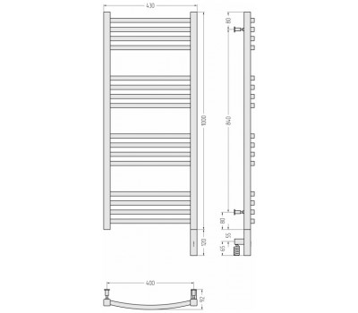 Полотенцесушитель Сунержа Аркус 3.0 430*92*1120 нижнее справа МЭМ цвет-белый матовый 30-5705-1040 Полотенцесушитель Сунержа Аркус 3.0 430*92*1120 нижнее справа МЭМ цвет-белый матовый 30-5705-1040