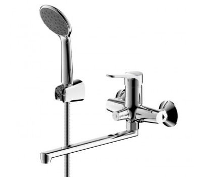 Смеситель для ванны длинный излив Bravat Emeralda F6135147CP-LB-RUS Хром 