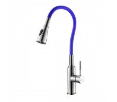 Смеситель для кухни Lemark с гибким изливом и 2х-функциональным аэратором, сталь/фиолетовый LM5082S-Violet хром | фиолетовый Смеситель для кухни Lemark с гибким изливом и 2х-функциональным аэратором, сталь/фиолетовый LM5082S-Violet хром | фиолетовый