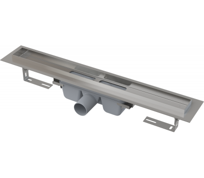 Душевой лоток Alcadrain Professional с порогами для цельной решетки, с горизонтальным сливом сталь APZ6-750 