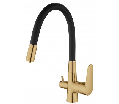 Смеситель Coral для кухни с подключением к фильтру черный Gold CL03GB ESKO Смеситель Coral для кухни с подключением к фильтру черный Gold CL03GB ESKO