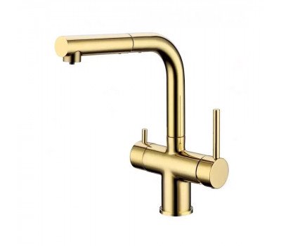 Смеситель для кухни с выдвижным изливом Grocenberg GB4097GO, золото Смеситель для кухни с выдвижным изливом Grocenberg GB4097GO, золото