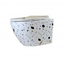 Унитаз подвесной безободковый Bronze de Luxe Terrazzo 2092-W крышка белая