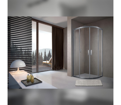 Душевой уголок Terminus Соренто четверть круга 100х100х200, хром Душевой уголок Terminus Соренто четверть круга 100х100х200, хром