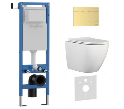 Комплект 3в1 IBERICA BLANCA инсталляция SILENCIO MINI, унитаз BILBAO ALTO белый, кнопка смыва INOX-R золото матовое (IB.001M.BLA.234.1503) Комплект 3в1 IBERICA BLANCA инсталляция SILENCIO MINI, унитаз BILBAO ALTO белый, кнопка смыва INOX-R золото матовое (IB.001M.BLA.234.1503)