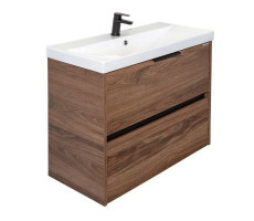 Тумба-умывальник Comforty Селенга-80 дуб тёмно-коричневый с раковиной CF19696BX-80 00-00021875 