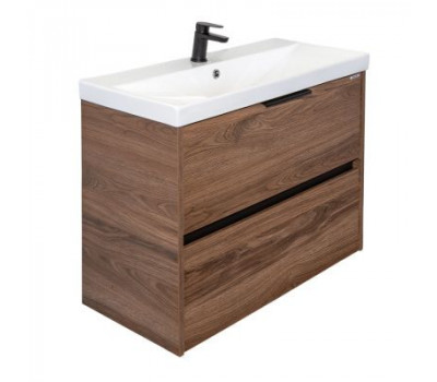 Тумба-умывальник Comforty Селенга-80 дуб тёмно-коричневый с раковиной CF19696BX-80 00-00021875 
