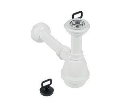 Выпуск пластиковый для хозяйственной раковины в комплекте с сифоном, Hatria YXZ801 цвет белый. 