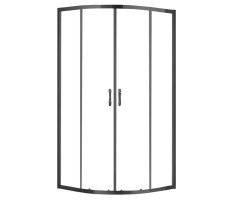 Душевое ограждение 90х90 см Azario MILTON AZ-ND2142 900 Black БЕЗ ПОДДОНА, полукруг, черный профиль 