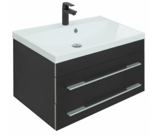 Тумба с раковиной Aquanet Верона 75 New черный матовый 