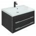 Тумба с раковиной Aquanet Верона 75 New черный матовый 