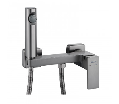 Гигиенический душ со смесителем Shevanik S9605T-1, оружейная сталь