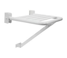 Сиденье для душа с дополнительной трубкой опоры из нержавеющей стали белый NOFER 15046.W 