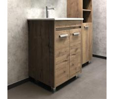 Тумба-умывальник Comforty Марио-60 дуб темный с раковиной Quadro 60 00-00004155 