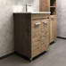 Тумба-умывальник Comforty Марио-60 дуб темный с раковиной Quadro 60 