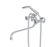 Смеситель для ванны и душа с длинным изливом и душевым набором RedBlu by Damixa Object 349500000 Хром 