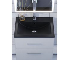 Раковина для ванной кварцевая Uperwood Foster Quartz 60х40,5х16,5 см, черная матовая, уголь 291030053 Раковина для ванной кварцевая Uperwood Foster Quartz 60х40,5х16,5 см, черная матовая, уголь 291030053