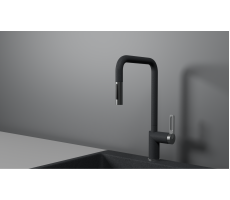Смеситель для кухни GRANULA GR-8173, ГРАФИТ, С ВЫДВИЖНЫМ ИЗЛИВОМ 