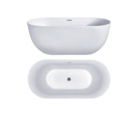 Отдельностоящая ванна 170x78 Hatria Y7AX01 со сливом-переливом, цвет белый глянцевый 