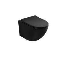 Унитаз ABBER Bequem AC1100TMB подвесной черный матовый, безободковый, смыв торнадо 