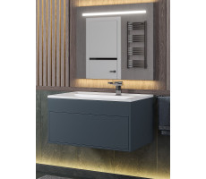 Тумба с раковиной для ванной подвесная Uperwood Lotus Premium 80х50х44 см, серая 39340207462 