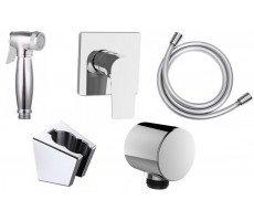 Набор смесителя с гигиеническим душем Aquanet Static 1.01 (с внутренней частью) Хром 