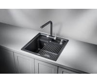 Кухонная мойка GRANULA KS-5002, ШВАРЦ (чёрный металлик), кварц 