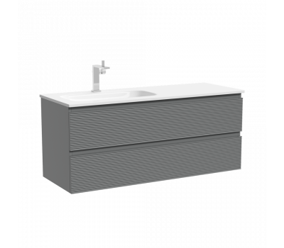 Тумба подвесная SANCOS Folk левая 1195х445х500, c двумя ящиками оснащенными доводчиками, Ergraut soft, арт.FL120LES Тумба подвесная SANCOS Folk левая 1195х445х500, c двумя ящиками оснащенными доводчиками, Ergraut soft, арт.FL120LES