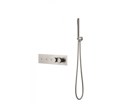 Смеситель FUSION TERMO с ручным душем NICKEL BRUSH Boheme 131-SYS-NB брашированный никель