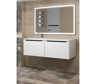 Тумба под раковину Uperwood Tanos 120 см, левая, белая/графит 291020265 