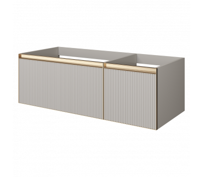 Тумба Armadi Art QUATRO 2 120см рифлёная CASHMERE FUGA профиль MATT GOLD 790-M2-120-CM-RIB-MG 