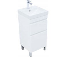 Тумба с раковиной Aquanet Слим 40 напольная 2 ящ. цв.белый сатин 00348174 Тумба с раковиной Aquanet Слим 40 напольная 2 ящ. цв.белый сатин 00348174