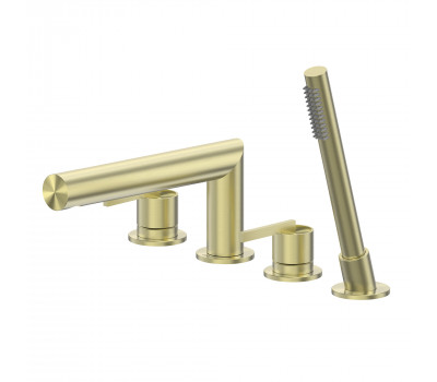 Смеситель ABBER Perfekte 316 AF8A13BG на борт ванны с лейкой, золото брашированное  Смеситель ABBER Perfekte 316 AF8A13BG на борт ванны с лейкой, золото брашированное