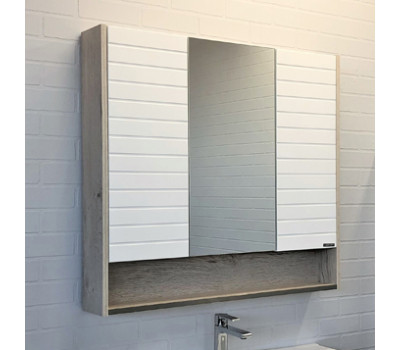 Зеркало-шкаф Comforty Клеон-90 серый муар 