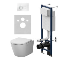 Инсталляция ErgoFit с подвесным унитазом Aquaspin и клавишей AM.PM X-Joy IS110101.851900 Белый Инсталляция ErgoFit с подвесным унитазом Aquaspin и клавишей AM.PM X-Joy IS110101.851900 Белый