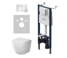 Инсталляция PrimeFit с подвесным унитазом AquaSpin 2.0 и клавишей AM.PM Like IS90201.801901 Белый Глянцевое 