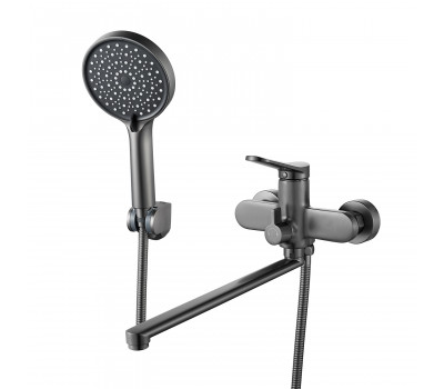 Смеситель для ванны Shevanik S4322T, оружейная сталь