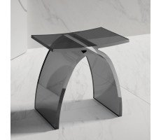 Стульчик для ванной прозрачный ABBER Kristall AT1739Onyx черный 