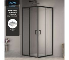 Комплект: Угол RGW PA-030B + поддон RGW STYLE 3508103088-14, 16180188-11 Черный 