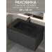 Раковина для ванной кварцевая Uperwood Lagoon Quartz 80х48х14,2 см, черная матовая, уголь 297000016 