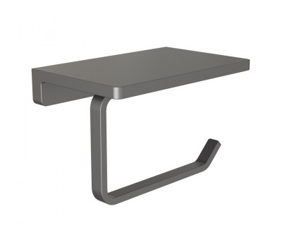 Держатель для туалетной бумаги с полочкой Knotlor PH101GM оружейная сталь матовый 