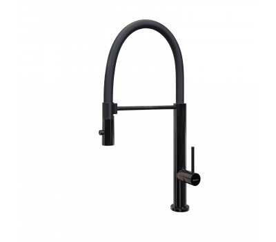 Смеситель для кухни с гибким изливом и режимом "душ" Knotlor SS-17/BL черный матовый 