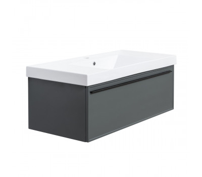 Тумба под раковину подвесная La Fenice Elba FNC-01-ELB-G-100, серо-зеленая 