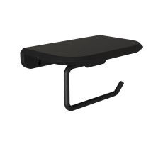 Держатель для туалетной бумаги с полочкой Knotlor PH103BL черный матовый 