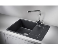 Кухонная мойка GRANULA 6501, ШВАРЦ (чёрный металлик), кварц 
