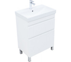 Тумба под раковину Aquanet Слим 60 напольная, белый сатин 00346042 Тумба под раковину Aquanet Слим 60 напольная, белый сатин 00346042